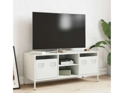 Mueble para TV acero laminado en frío blanco 101,5x39x43,5 cm