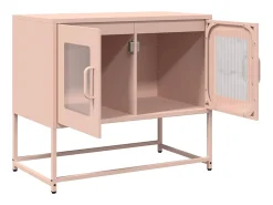 Mueble para TV acero laminado en frío rosa 68x39x60,5 cm