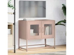 Mueble para TV acero laminado en frío rosa 68x39x60,5 cm