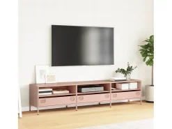 Mueble para TV acero laminado en frío rosa 202x39x43,5 cm