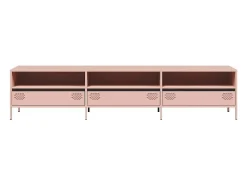 Mueble para TV acero laminado en frío rosa 202x39x43,5 cm