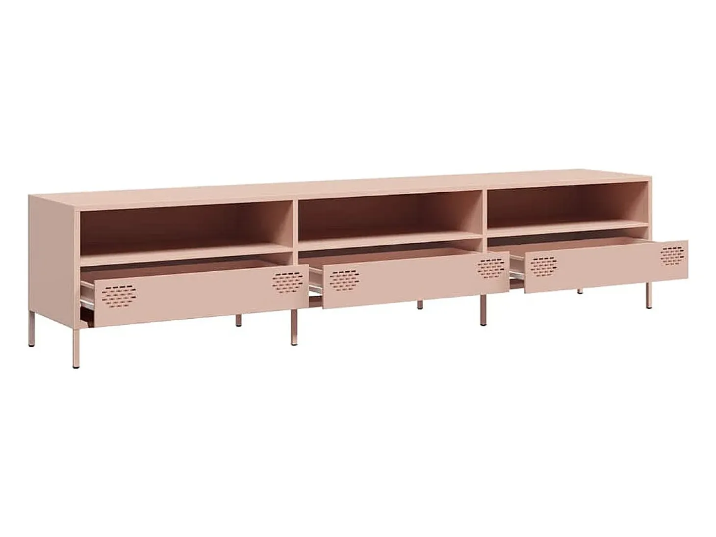 Mueble para TV acero laminado en frío rosa 202x39x43,5 cm