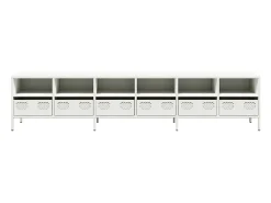 Mueble para TV acero laminado en frío blanco 202x39x43,5 cm