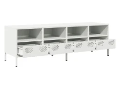 Mueble para TV acero laminado en frío blanco 135x39x43,5 cm