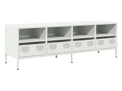 Mueble para TV acero laminado en frío blanco 135x39x43,5 cm