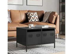 Mueble para TV acero laminado en frío negro 68x50x43,5 cm