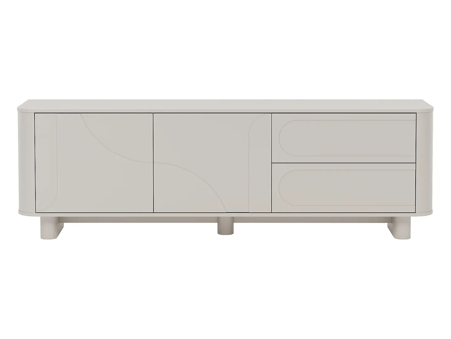 Mueble para TV con 2 puertas y 2 cajones - Beige - DIGARA