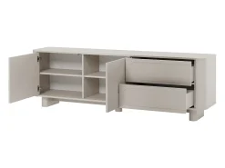 Mueble para TV con 2 puertas y 2 cajones - Beige - DIGARA