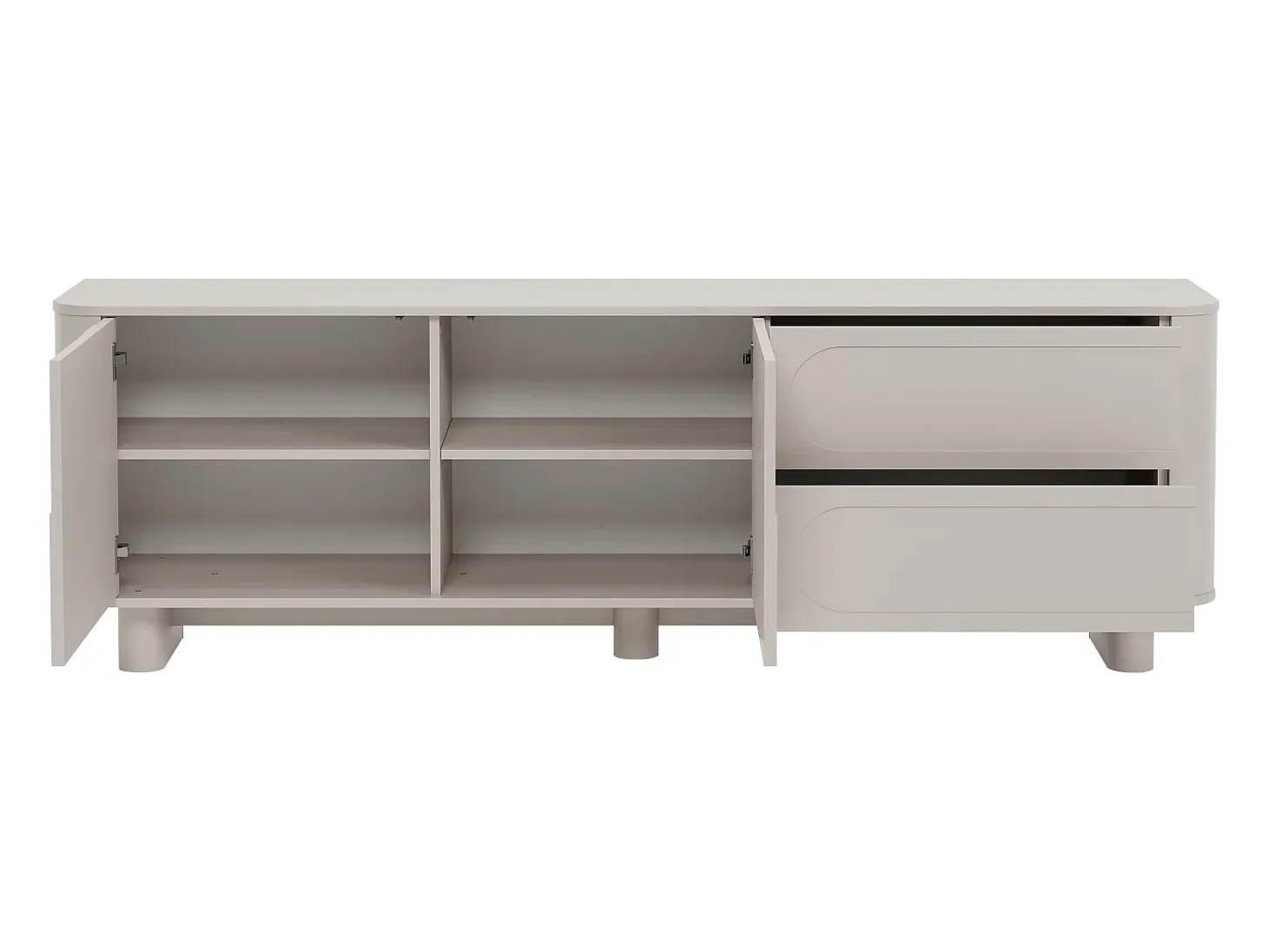 Mueble para TV con 2 puertas y 2 cajones - Beige - DIGARA