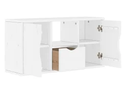 Mueble para TV con cajón ODDA blanco 79x24x40 cm madera pino