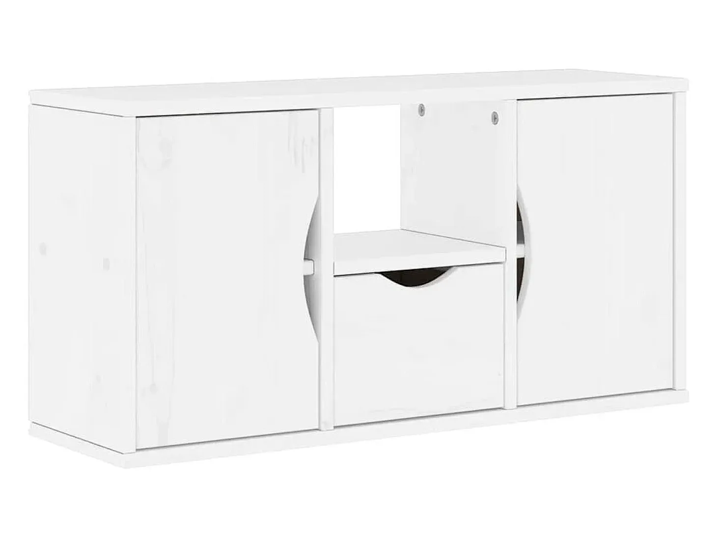 Mueble para TV con cajón ODDA blanco 79x24x40 cm madera pino