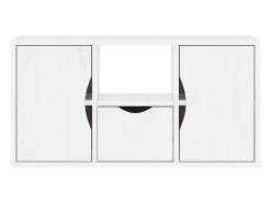 Mueble para TV con cajón ODDA blanco 79x24x40 cm madera pino