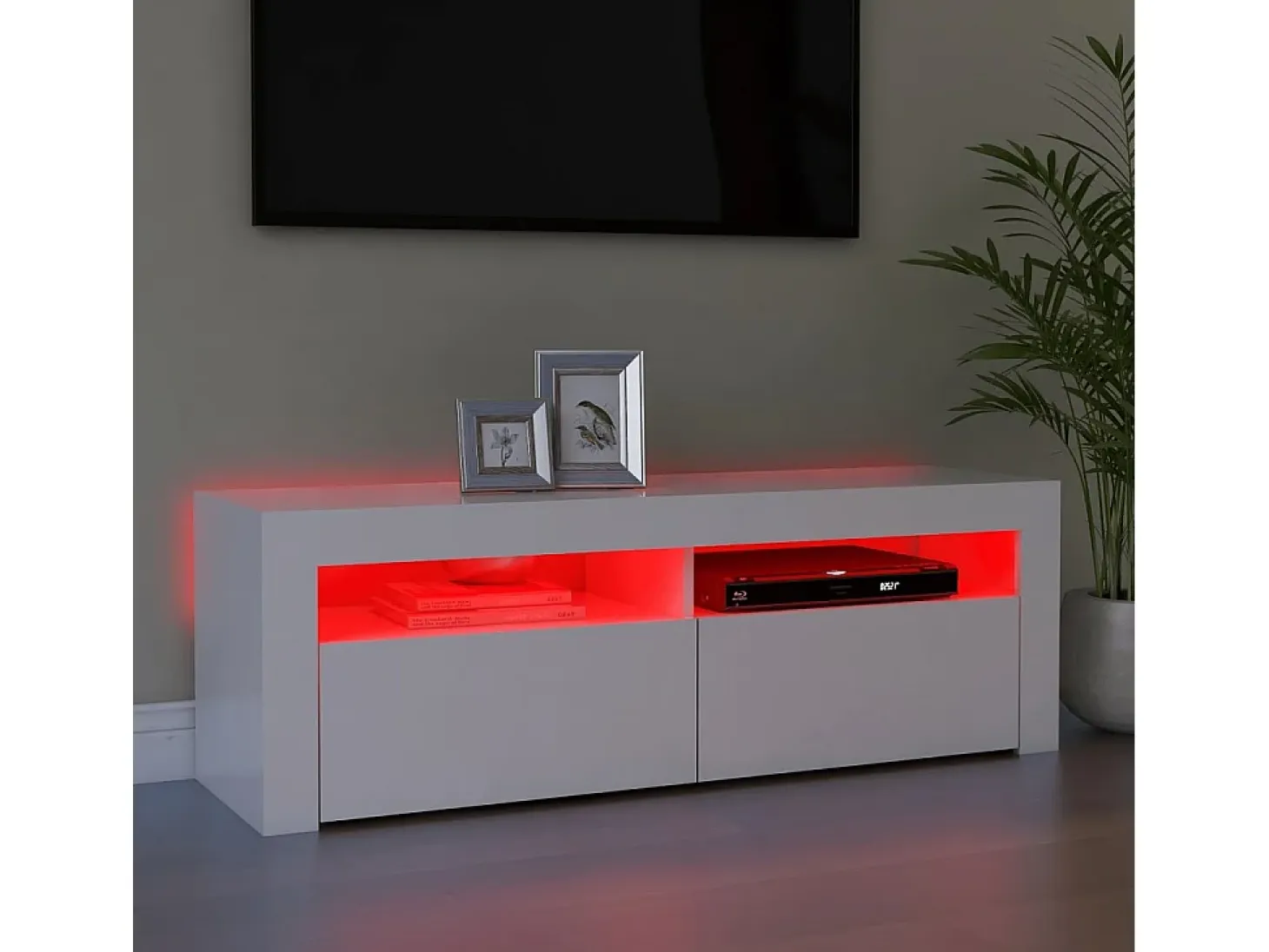 Mueble para TV con luces LED blanco 120x35x40 cm