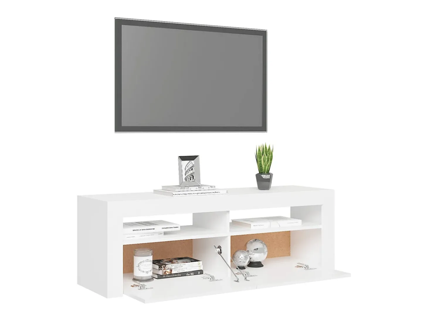 Mueble para TV con luces LED blanco 120x35x40 cm
