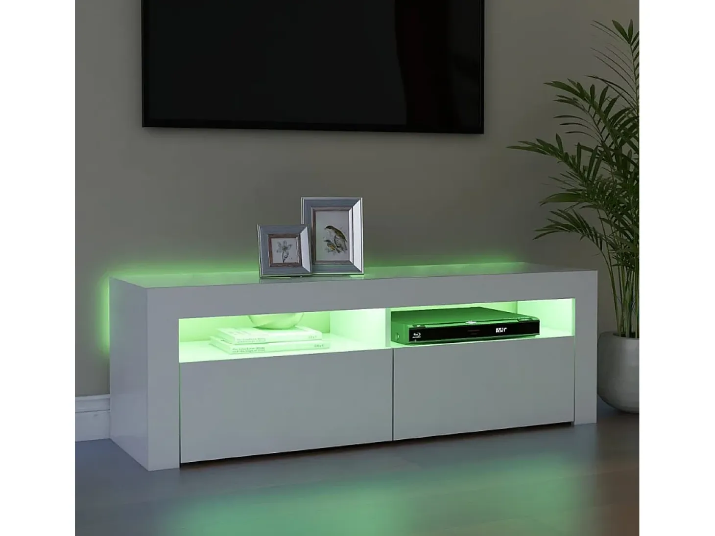 Mueble para TV con luces LED blanco 120x35x40 cm