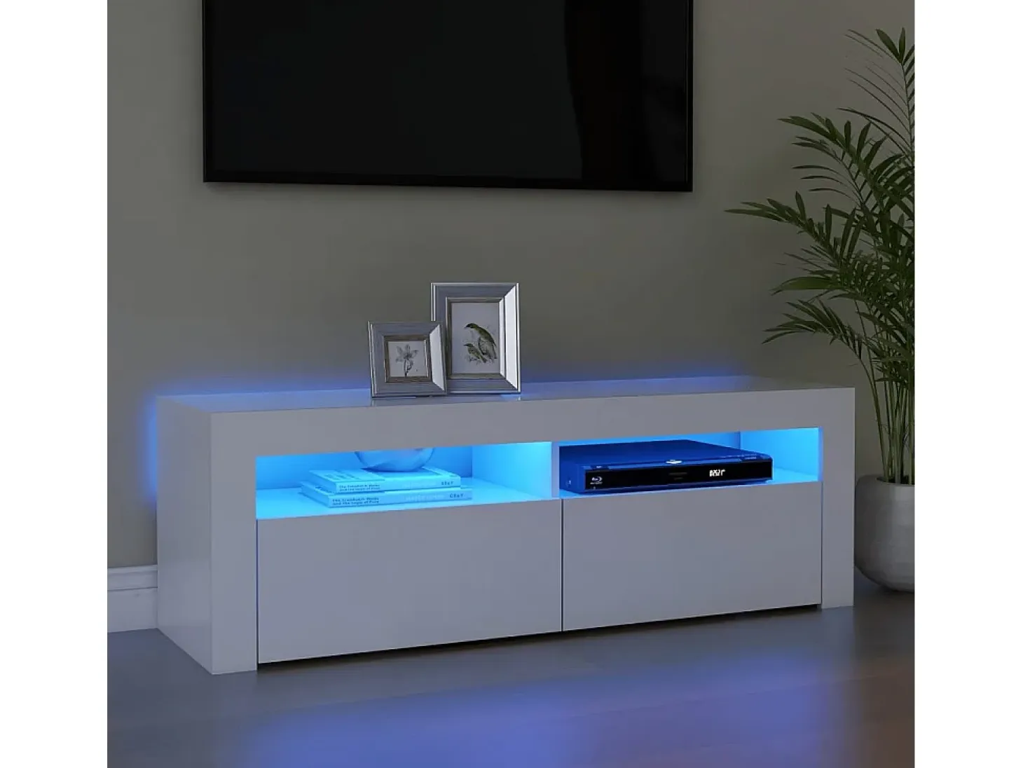 Mueble para TV con luces LED blanco 120x35x40 cm