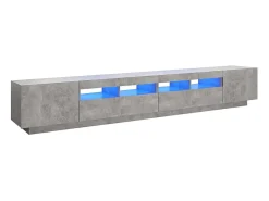 Mueble para TV con luces LED gris hormigón 260x35x40 cm ES60688