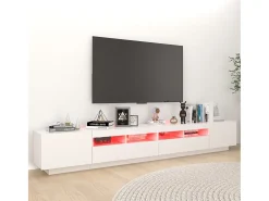 Mueble para TV con luces LED blanco 260x35x40 cm ES13336