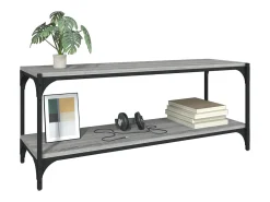 Mueble para TV contrachapada y acero gris Sonoma 100x33x41 cm