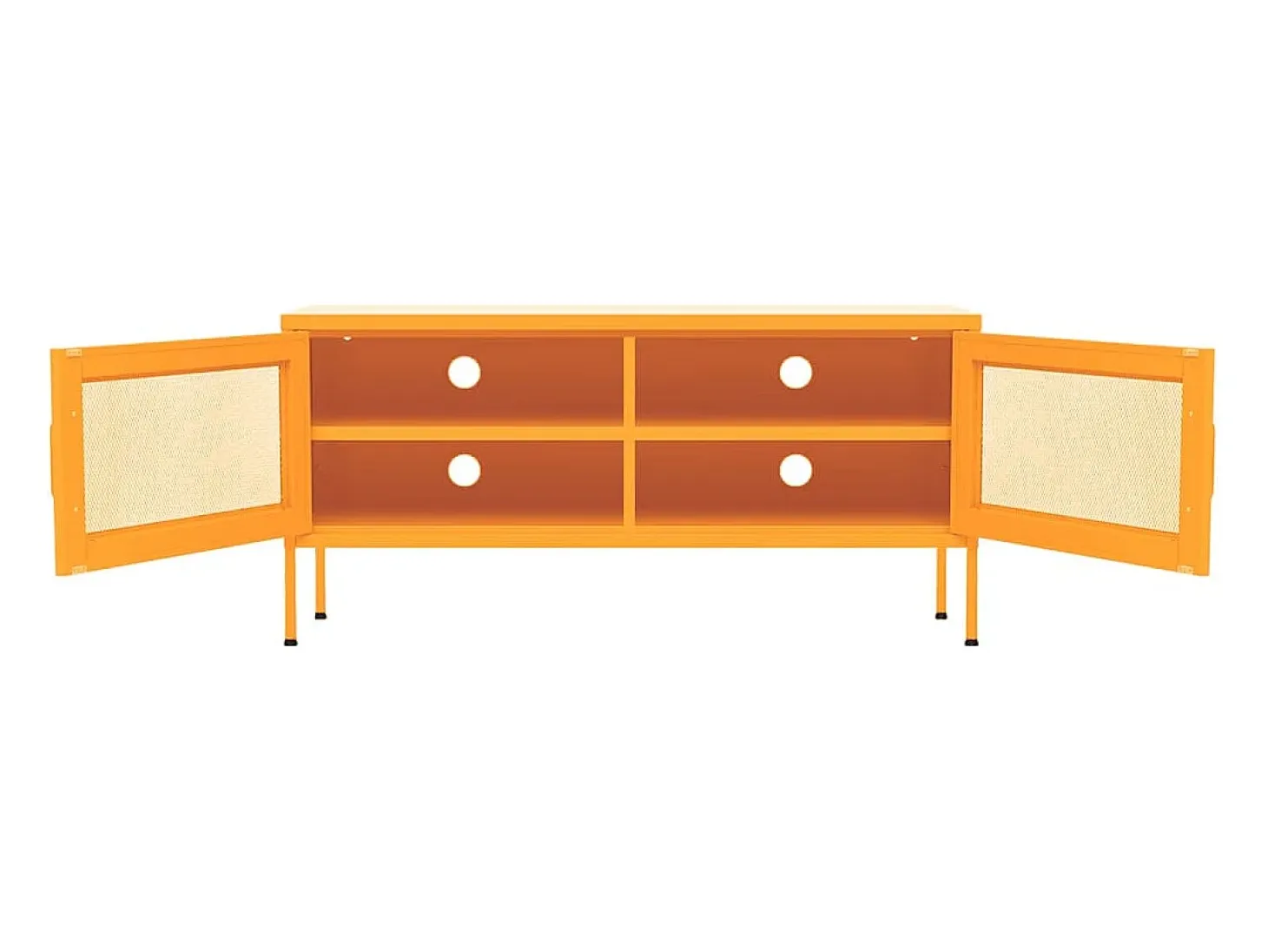 Mueble para TV de acero amarillo mostaza 105x35x50 cm