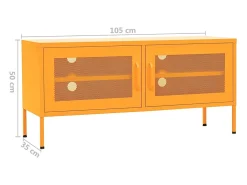 Mueble para TV de acero amarillo mostaza 105x35x50 cm