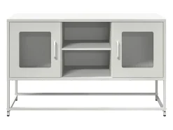 Mueble para TV de acero blanco 100,5x39x60,5 cm
