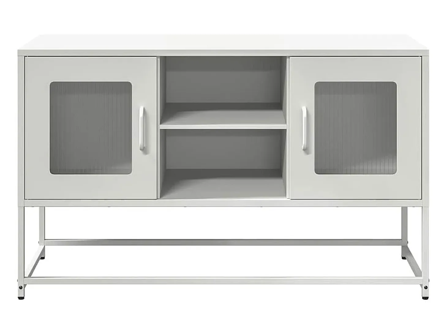 Mueble para TV de acero blanco 100,5x39x60,5 cm