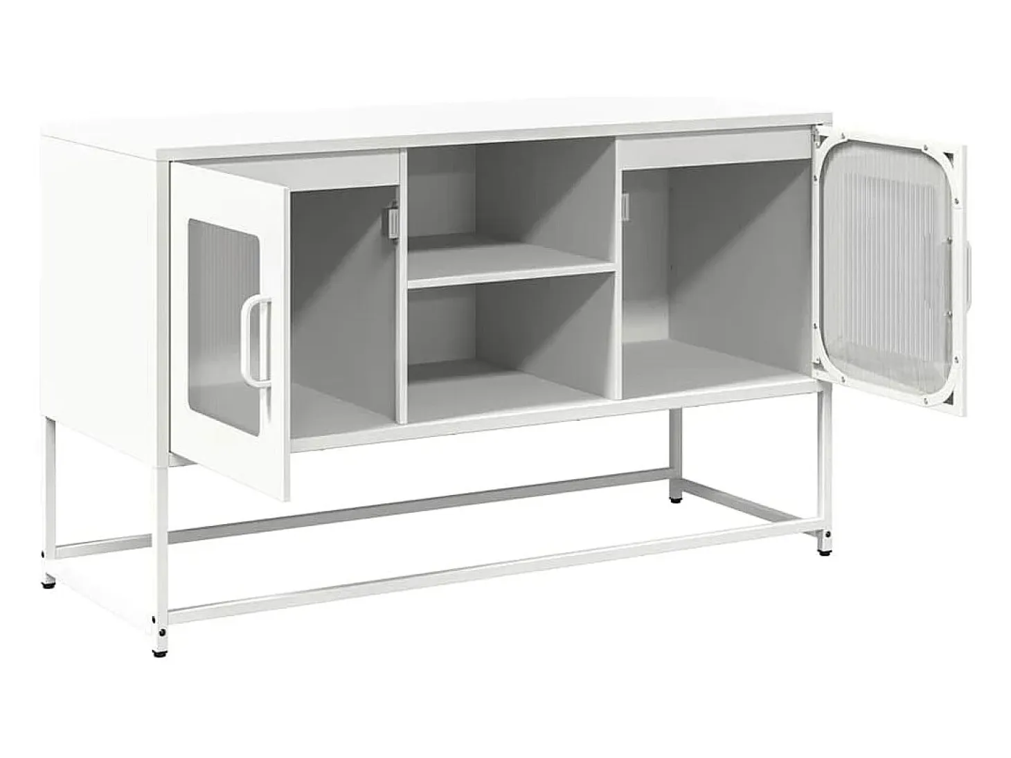 Mueble para TV de acero blanco 100,5x39x60,5 cm