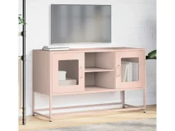 Mueble para TV de acero rosa 100,5x39x60,5 cm
