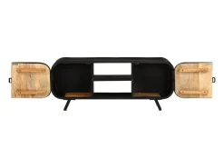 Mueble para TV de madera maciza de mango rugosa 110x30x45 cm