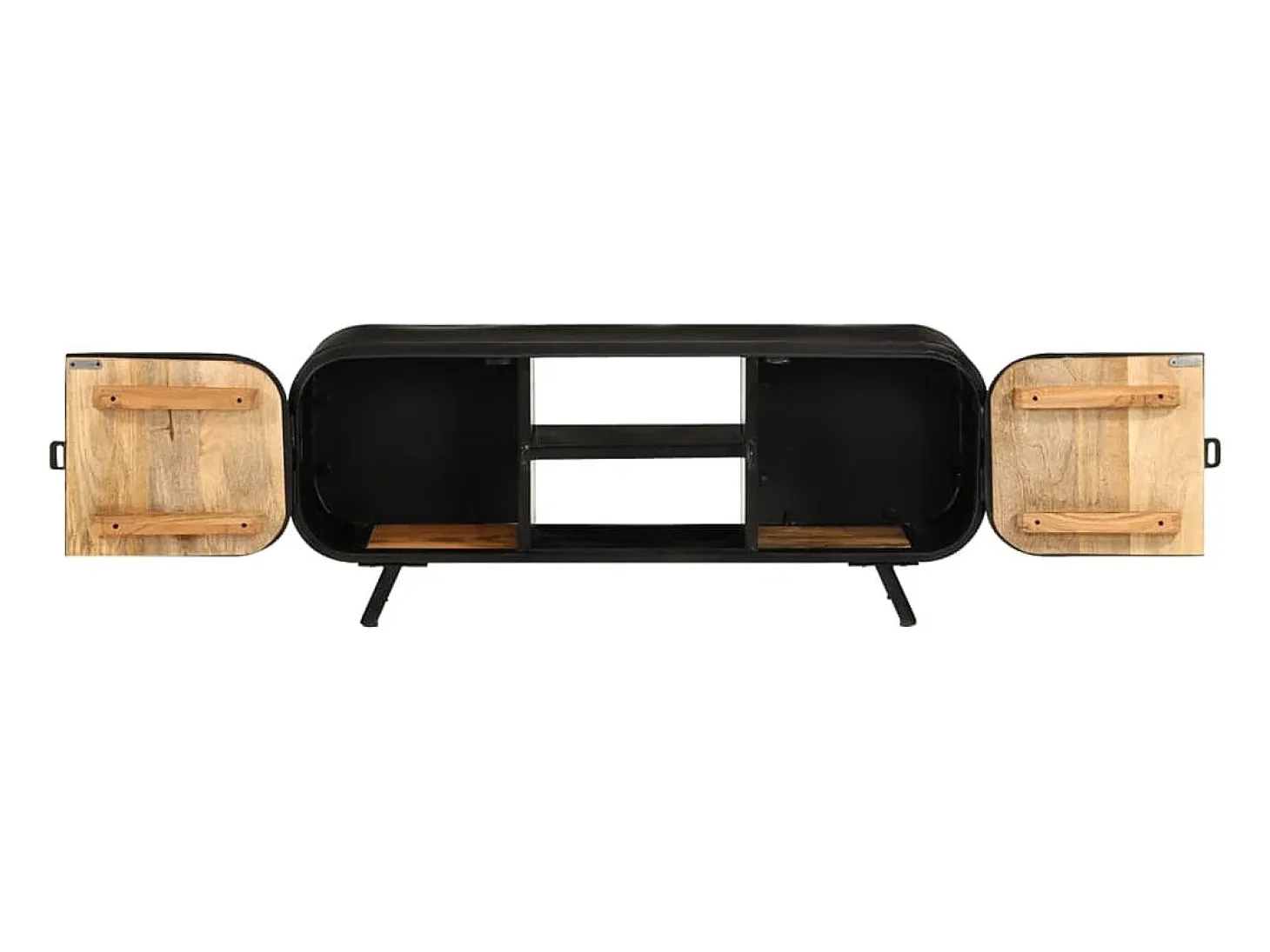 Mueble para TV de madera maciza de mango rugosa 110x30x45 cm
