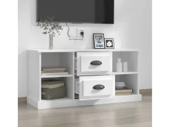 Mueble para TV madera contrachapada blanco 99,5x35,5x48 cm