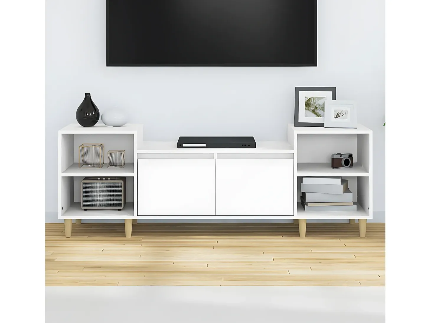 Mueble para TV madera contrachapada blanco 160x35x55 cm ES40739