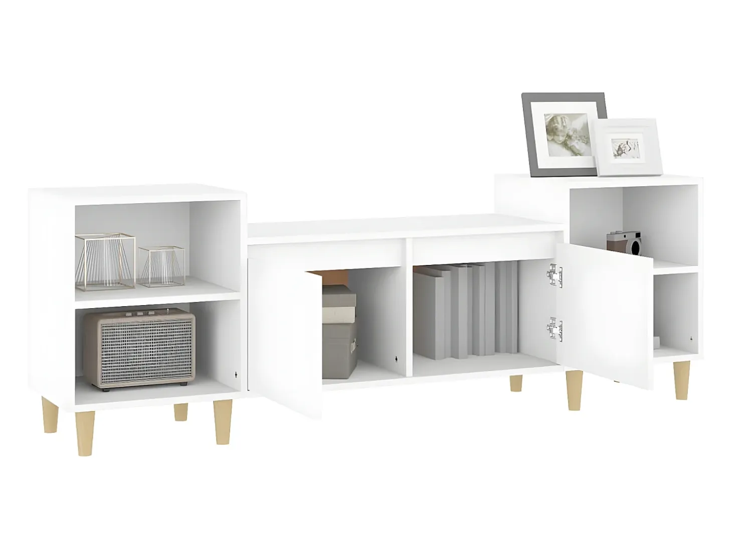 Mueble para TV madera contrachapada blanco 160x35x55 cm ES40739