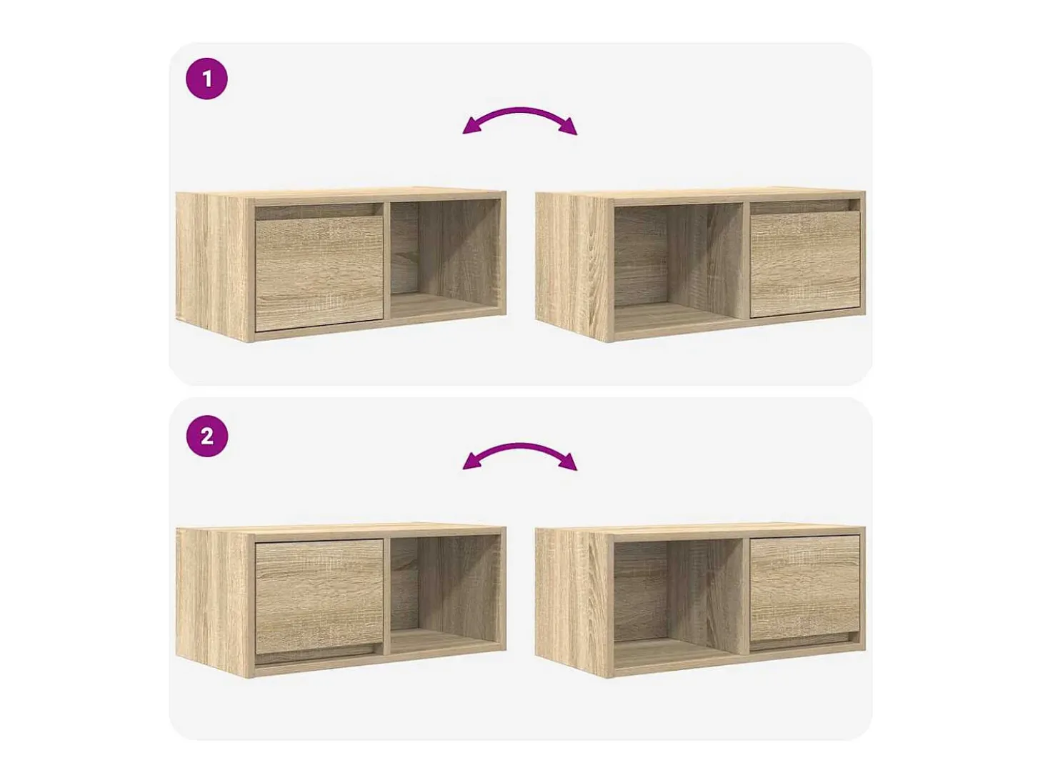 Mueble para TV madera contrachapada roble ahumado 60x31x25,5 cm