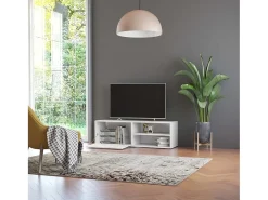 Mueble para TV madera contrachapada blanco 120x34x37 cm