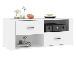 Mueble para TV madera contrachapada blanco 100x35x40 cm