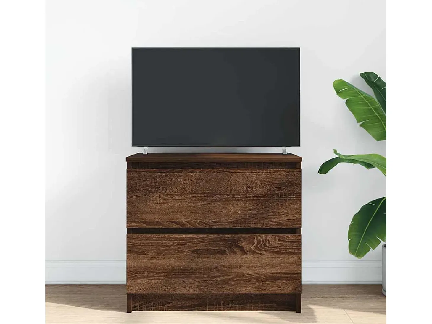 Mueble para TV madera contrachapada marrón roble 60x35x54 cm