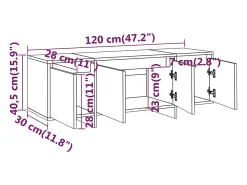 Mueble para TV madera contrachapada roble Sonoma 120x30x40,5 cm