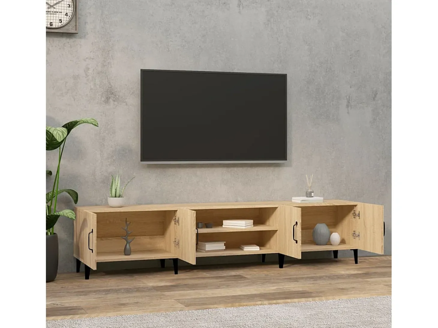 Mueble para TV madera contrachapada roble Sonoma 180x31,5x40 cm