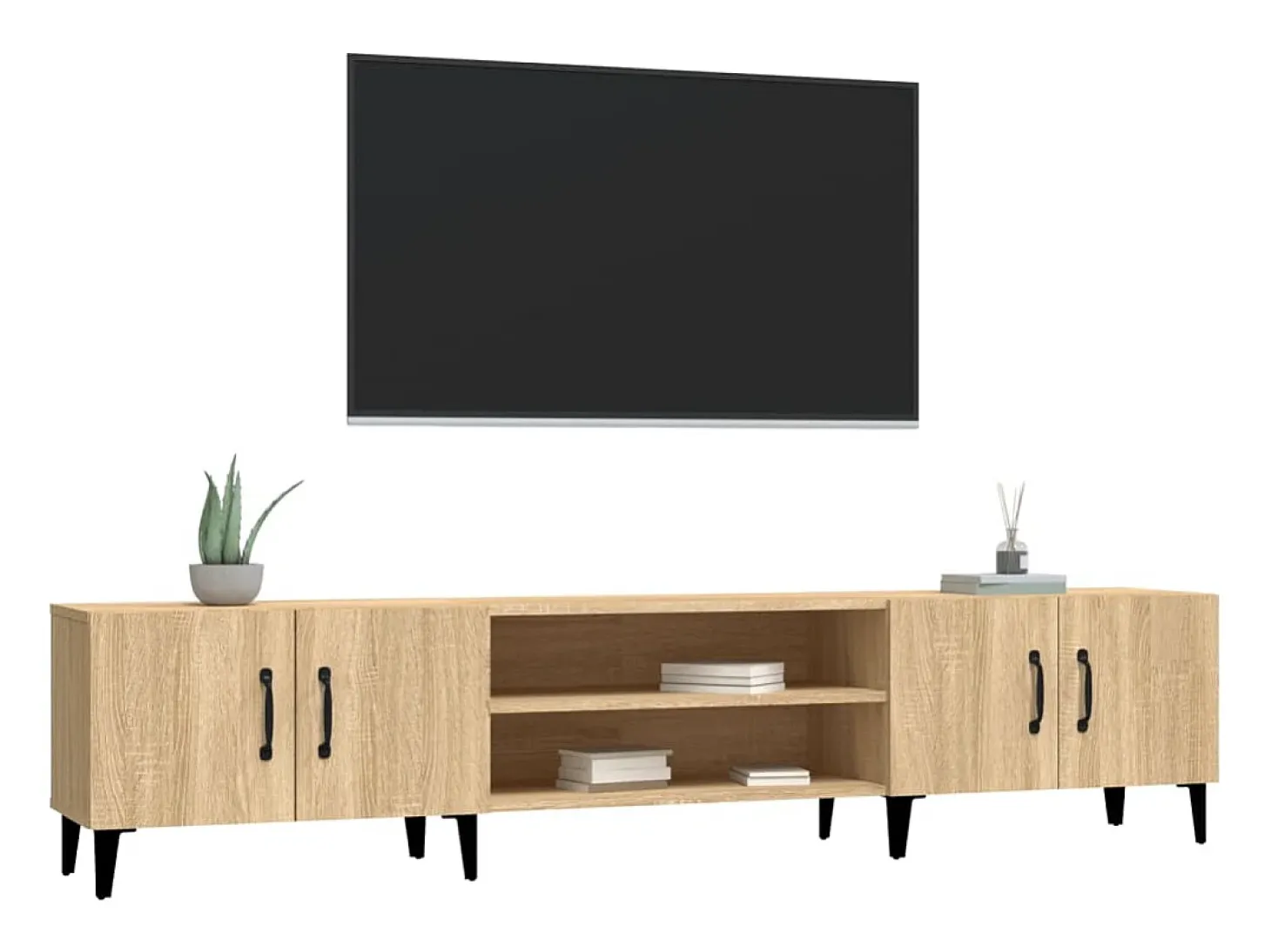 Mueble para TV madera contrachapada roble Sonoma 180x31,5x40 cm