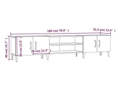 Mueble para TV madera contrachapada roble Sonoma 180x31,5x40 cm