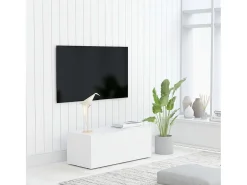 Mueble para TV madera contrachapada blanco 80x34x30 cm
