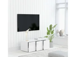 Mueble para TV madera contrachapada blanco 80x34x30 cm