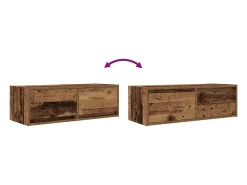 Mueble para TV madera contrachapada envejecida 80x31x25,5 cm