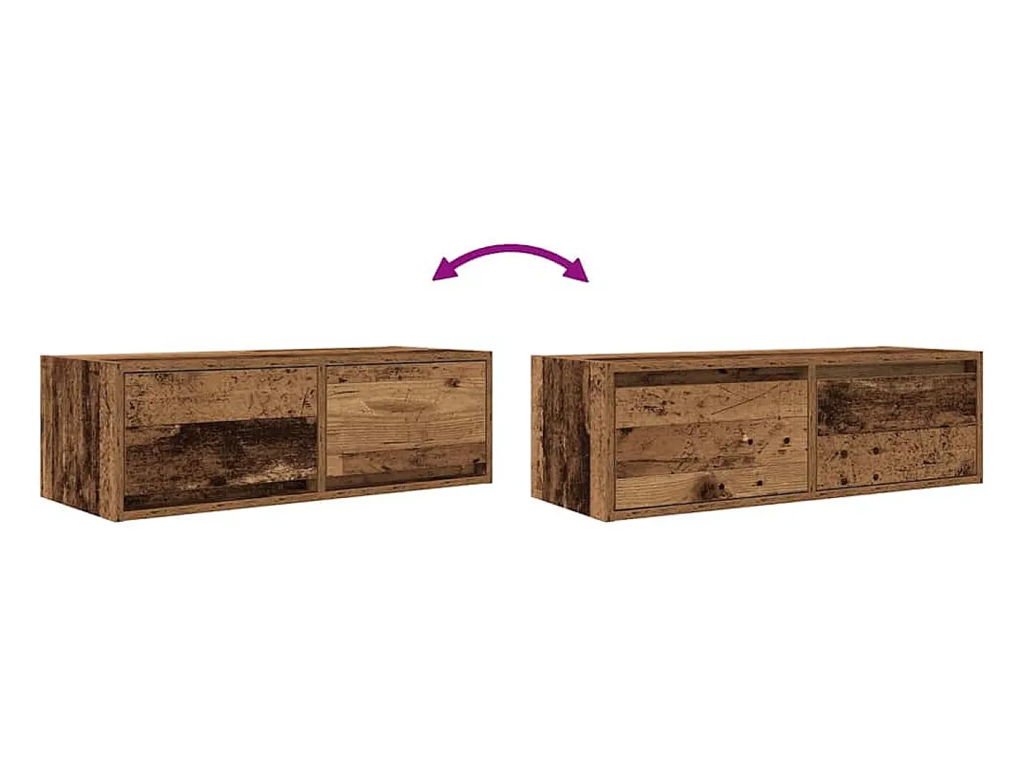 Mueble para TV madera contrachapada envejecida 80x31x25,5 cm