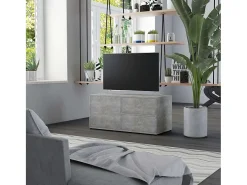 Mueble para TV madera contrachapada gris hormigón 80x34x36 cm