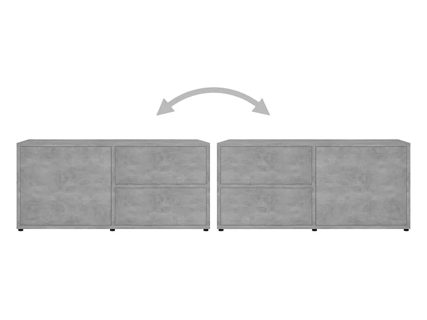 Mueble para TV madera contrachapada gris hormigón 80x34x36 cm
