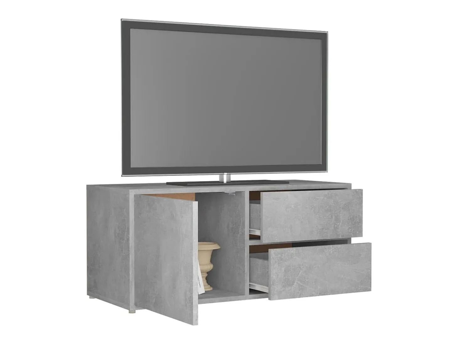 Mueble para TV madera contrachapada gris hormigón 80x34x36 cm