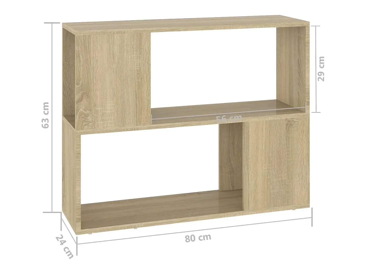 Mueble para TV madera contrachapada roble Sonoma 80x24x63 cm